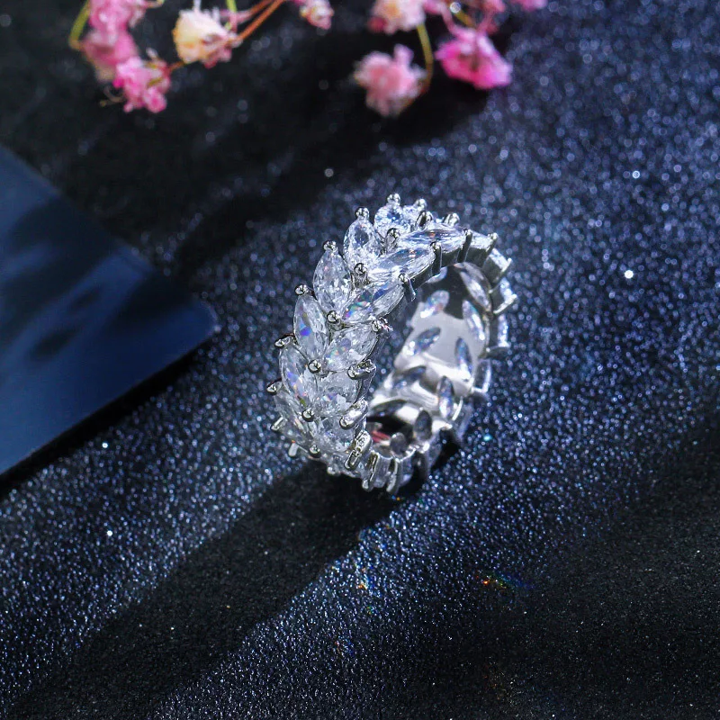 Кольца для женщин циркониевые кольца белое золото пластина подарки кольцо с