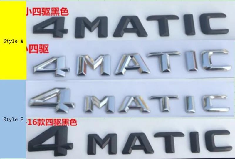 

20pcs New Car Styling 4Matic 3D Black Silver Rear Boot Badge Emblem