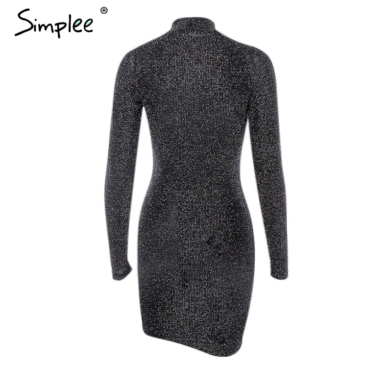 Женское осеннее короткое платье Simplee пикантное трикотажное облегающее вечернее
