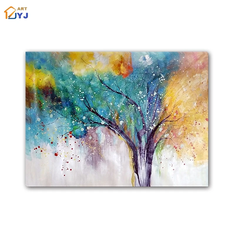 L картина с большими монетами и деревом ручная роспись современное искусство