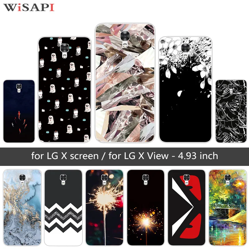 For LG X Screen / View Silicone Case Transparent TPU for K500N K500DS Dark Phone Cover |