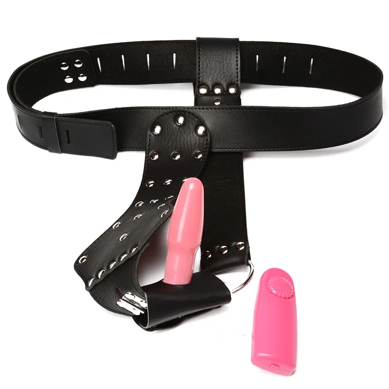 Новинка женский пояс верности из искусственной кожи с анальным вибратором
