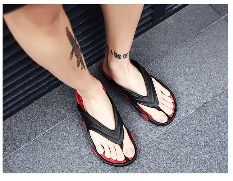 Summer Men Flip Flops Male Mixed Color Slippers Men Casual PVC EVA Shoes Summer Fashion Flats Comfortable Sandals Size 40~45