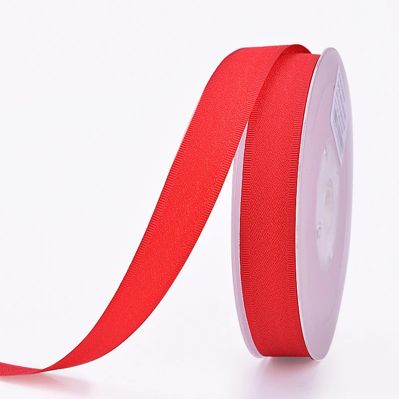 YAMA полиэстер Grosgrain край гранулированный активированный уголь из ленты 9 16 19 25 38 мм и 3/8 5/8 3/4 1 1-1/2 дюймов 100 ярдов печатных ленты и бабочки - Цвет: red 250