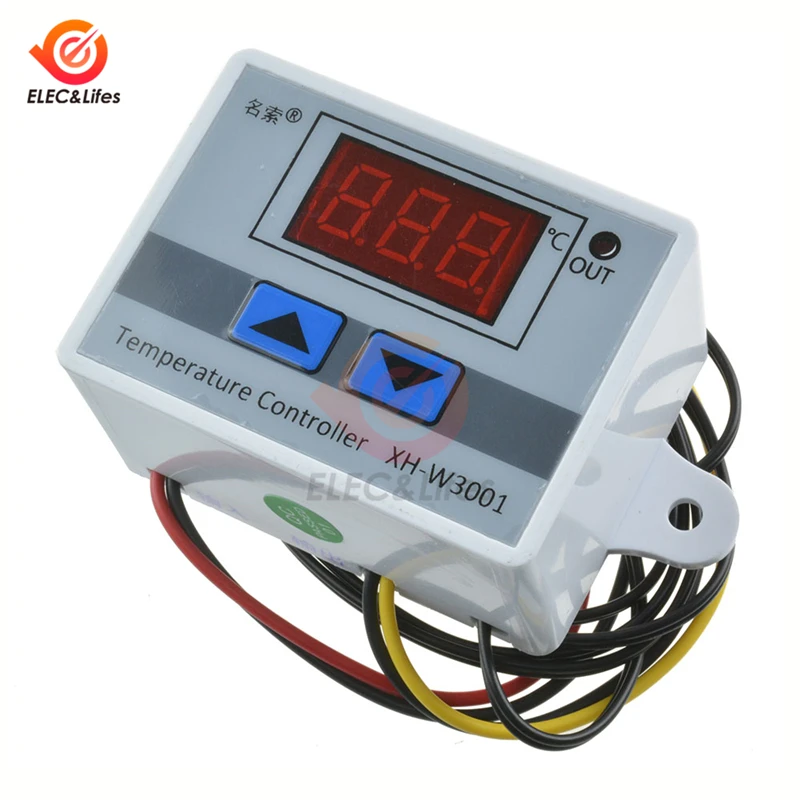 W3001 светодиодный цифровой термостат регулятор температуры 220V 24V 12V 10A реле NTC термометр, датчик температуры Регулятор