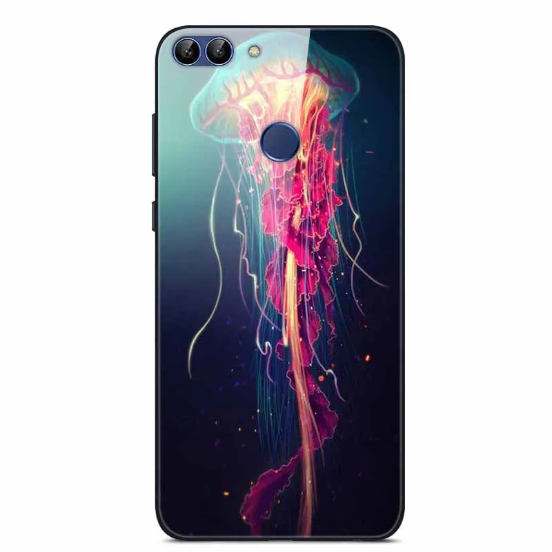 Для huawei P Smart чехол PSmart чехол из закаленного стекла для телефона черный чехол-бампер для huawei P Smart FIG-LX1 FIG-LX3 5,65" - Цвет: 63