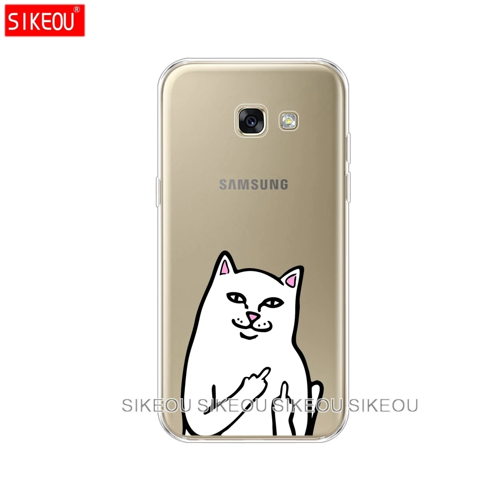 61181 Силиконовый чехол для телефона, чехол для samsung Galaxy A6, A8,, A3, A310, A5, A510, A7,,, мягкий ТПУ чехол с рисунком кота на средний палец - Цвет: 61181