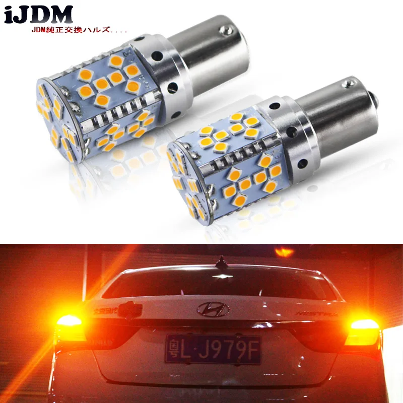 

4 шт. без резистора Янтарный Желтый 3535 LED BAU15S 7507 PY21W 1156PY светодиодные лампы для переднего или заднего указателя поворота (без гипервспышки)