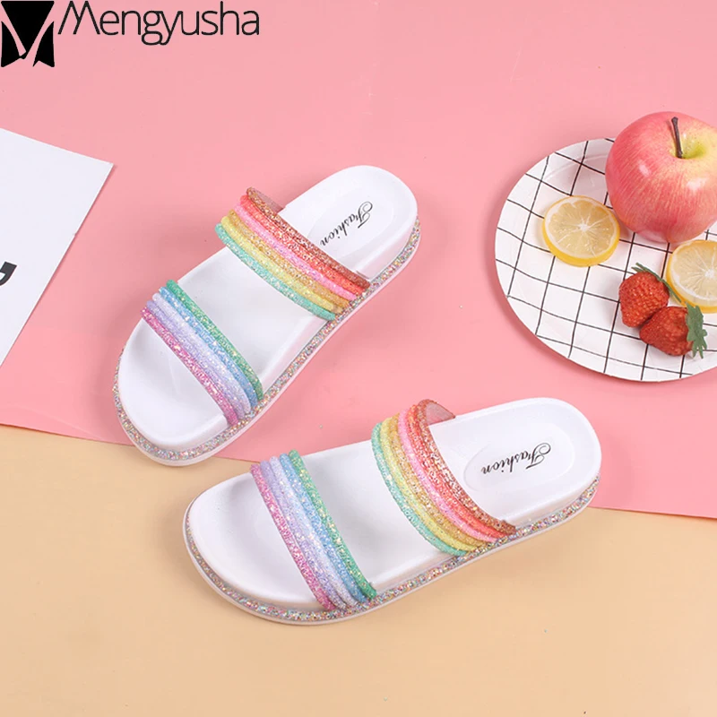 Шлепанцы женские с двойным ремешком сланцы Пляжная удобная повседневная обувь