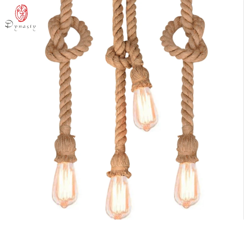 Подвесной ретро светильник с династией плетеная веревка ручной работы сделай