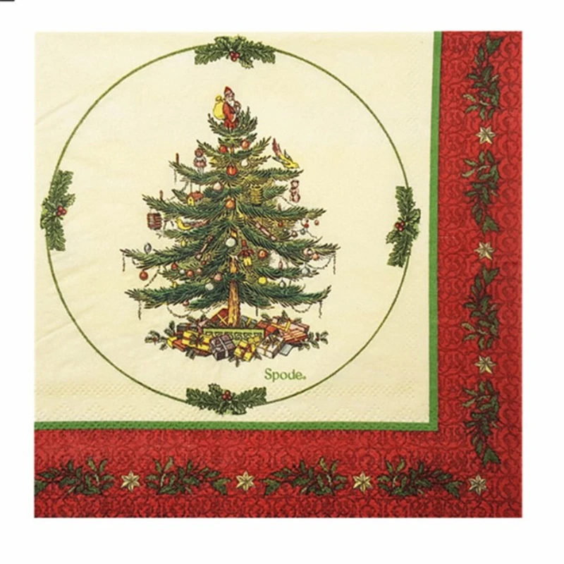20 винтажных салфеток Рождественские салфетки носовой платок на День