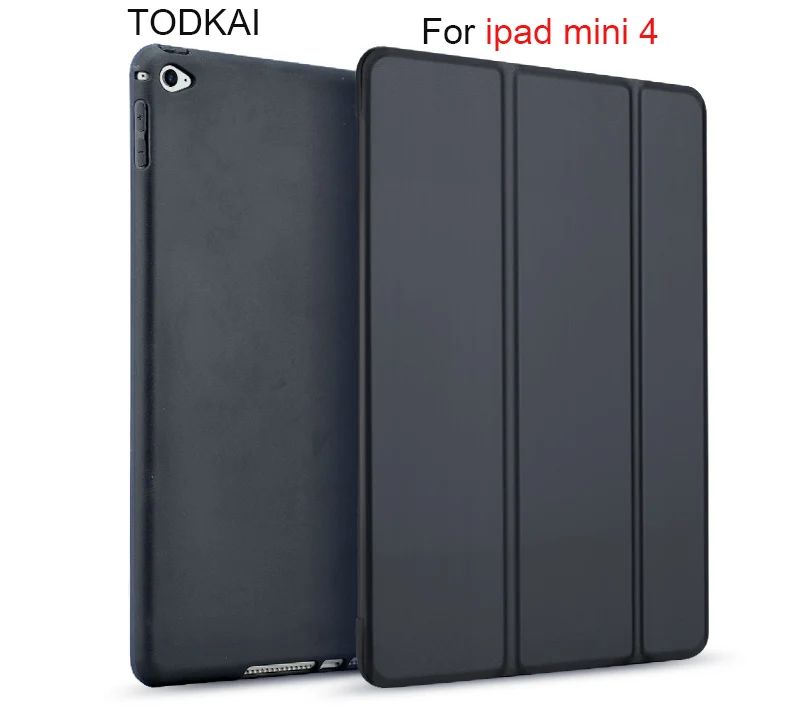 Чехол для iPad mini 4 из искусственной кожи и мягкого силикона ТПУ умная задняя крышка