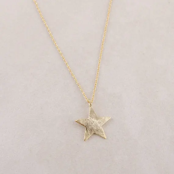 Модное Золотое серебряное розово золотое ожерелье с подвеской в виде звезды для