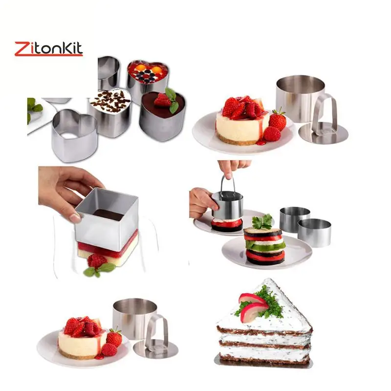 5 шт. кольцо для Мусса форма торта круглое Сердце цветок треугольная 3D