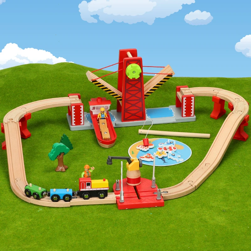 

train track toys Maritime transport track game Kids train toys compatible with Br train tracks Children's toy car combination