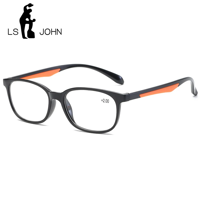 LS JOHN, модные женские и мужские очки для чтения TR90, ультралегкие ретро очки из смолы с прозрачными линзами, женские и мужские очки для чтения, очки для дальнозоркости