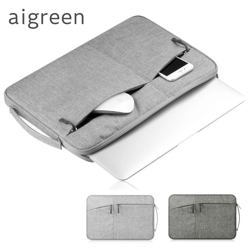 Бренд aigreen сумка для ноутбука 1", 13", 1", 15", 15,6 дюймов, сумка чехол для Macbook 13,", 10" планшета, Прямая поставка