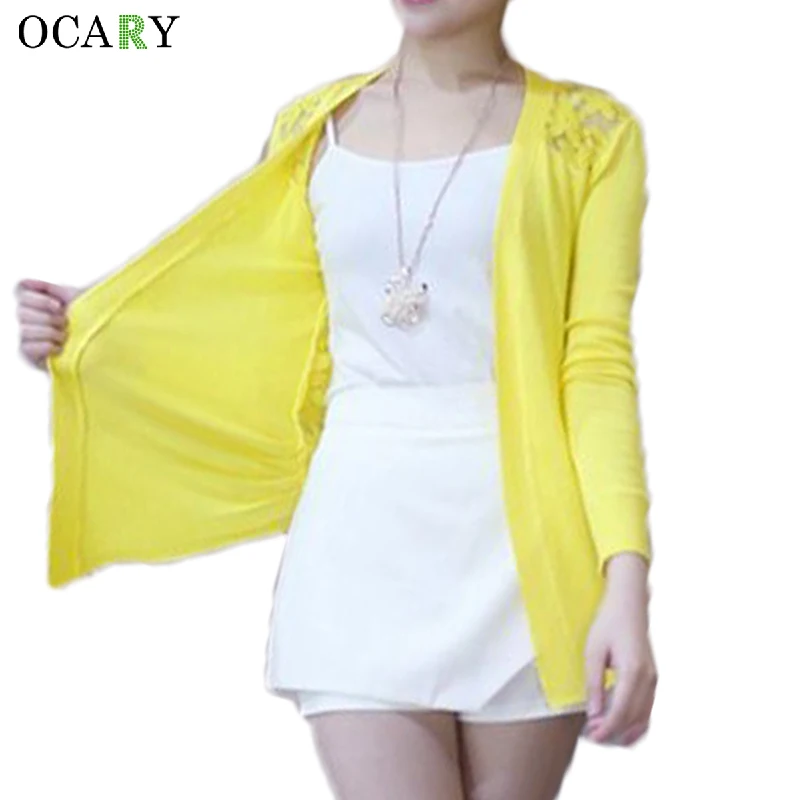 Женский кружевной кардиган сексуальный вязаный длинный свитер для весны и лета |