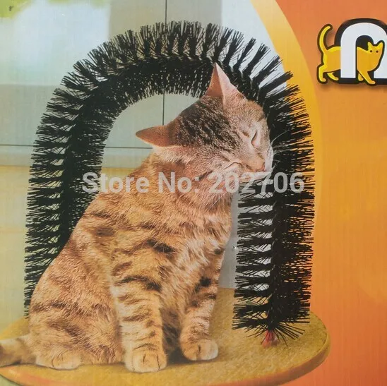 Новые Пластиковые Щетиной Purrfect Арки Кошки Грумер Кошка Массажер кошка скребок