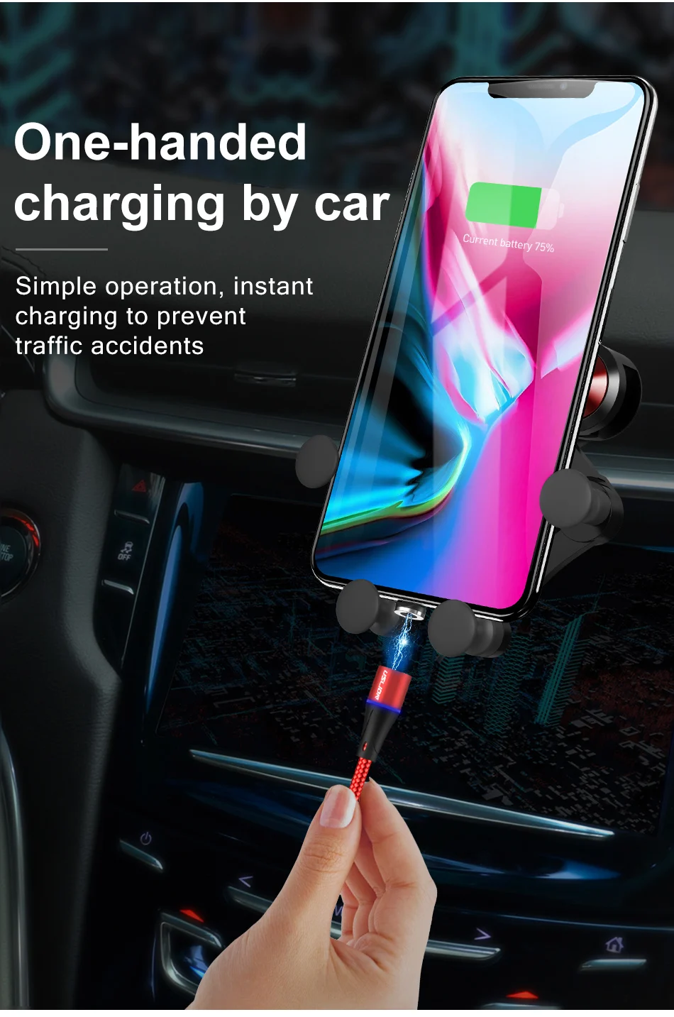 USLION 3A Магнитный usb-кабель type-C, магнитный кабель для телефона, быстрое зарядное устройство, USB Micro type C, зарядный шнур, быстрая зарядка для iPhone XS 7