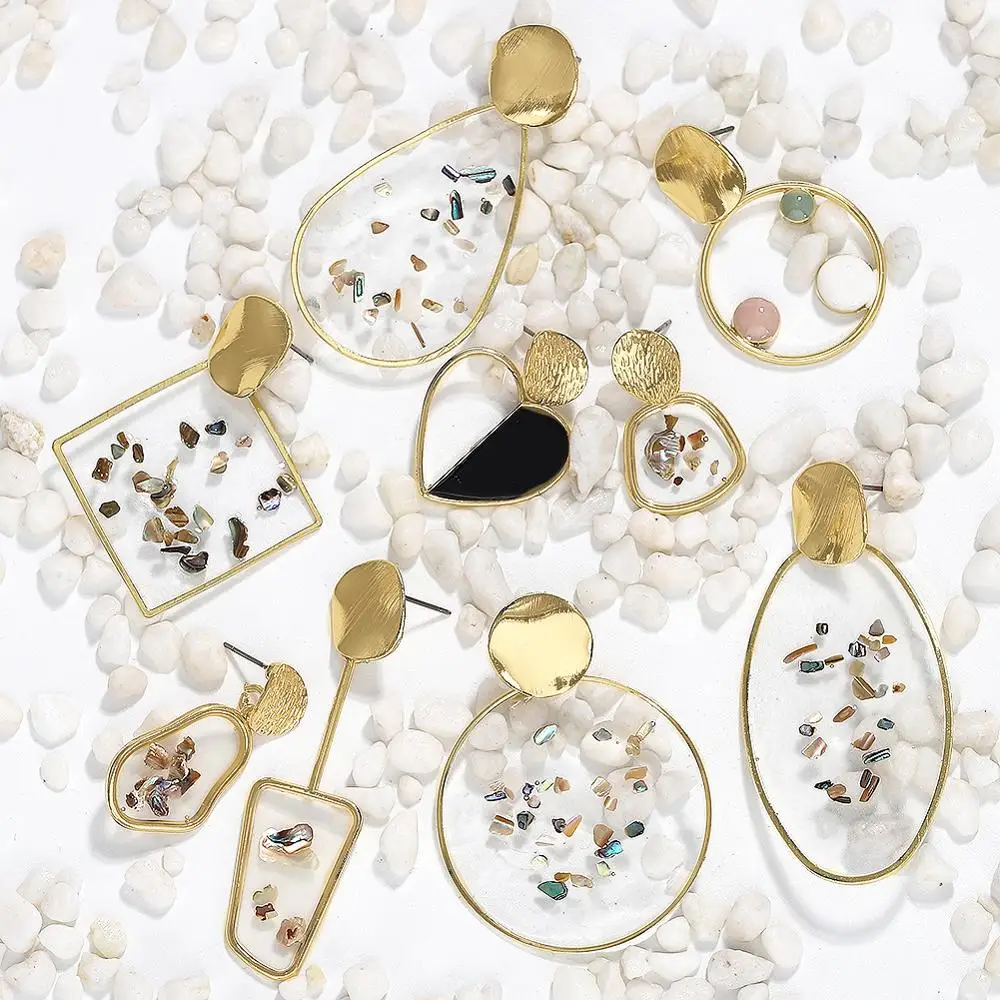 Модные корейские серьги капельки из сплава женские массивные с кристаллами