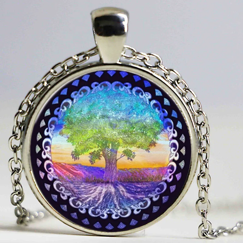 Ожерелье чокер с разноцветными круглыми кулонами стеклянный кулон ожерелье