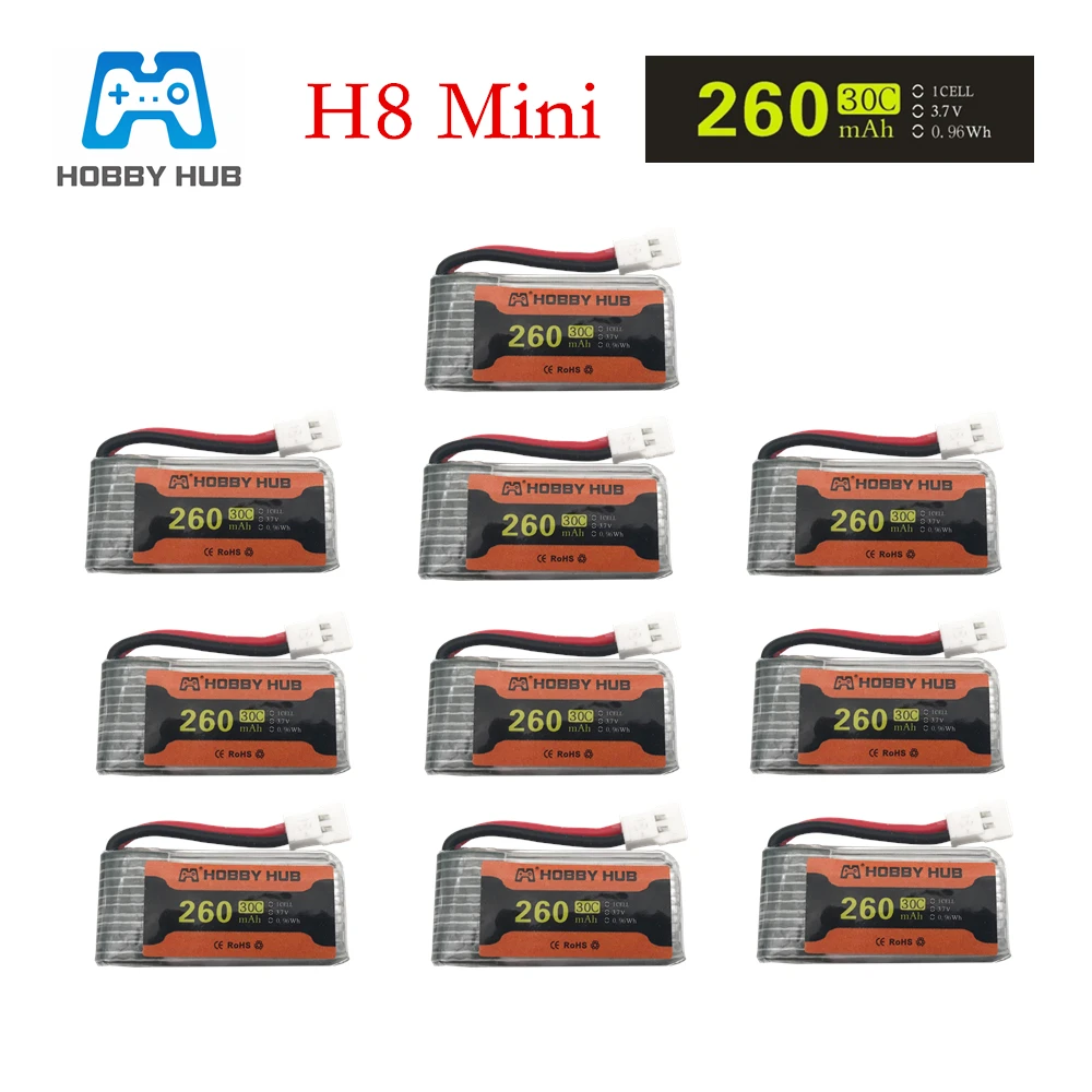 Батарея для H8 батареи 3 7 V 260mAh Lipo батарея Eachine Mini RC Quadcopter drone часть оптовая продажа