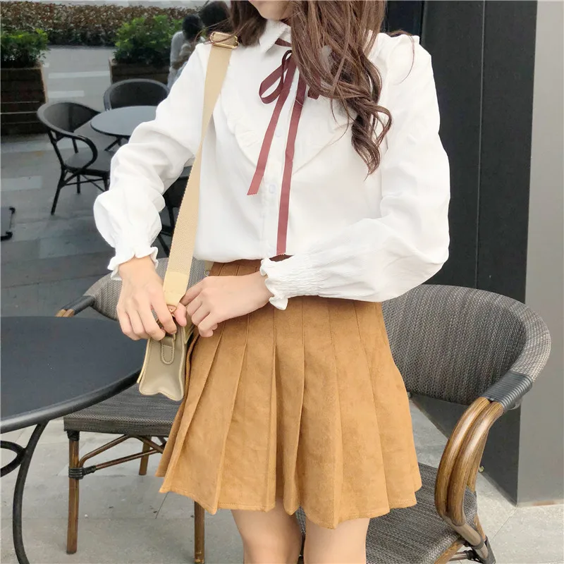 Школьная форма в японском стиле blusa feminina весенние костюмы для девочек белая