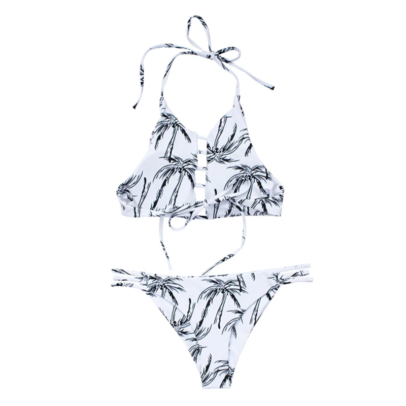 Detector Women Sexy Low waist Push up Bandage Halter Bikini Set Triangle Mini Swimwear Bathing Suit Swimsuit Beachwear | Женская одежда