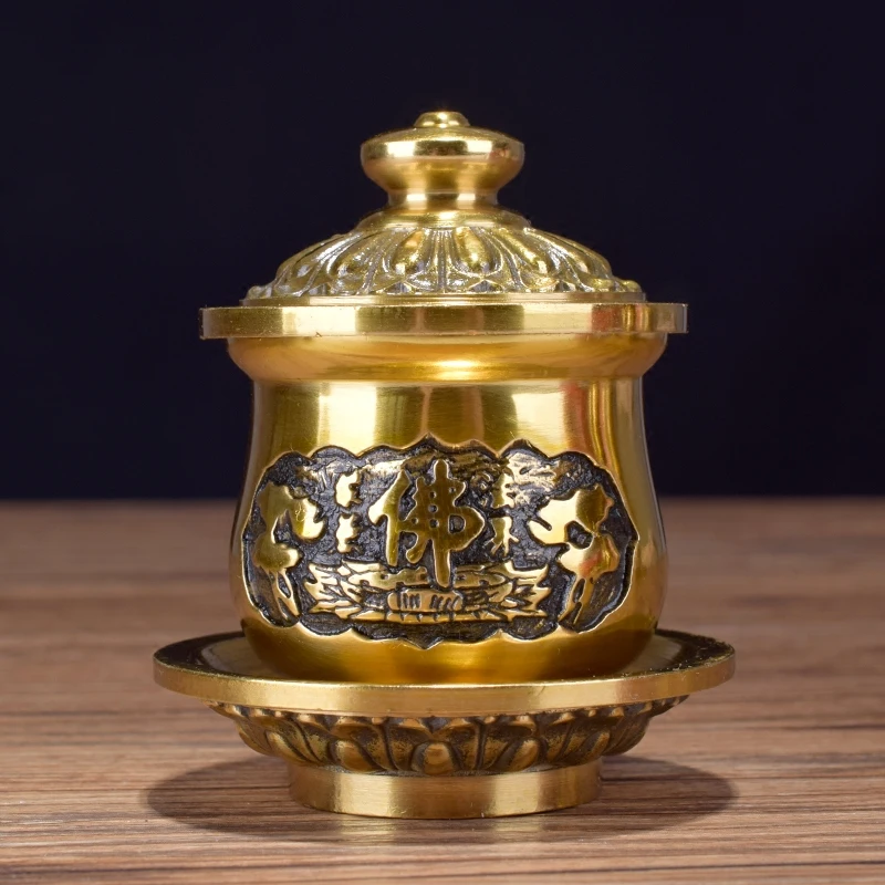 Изысканные бутылки для воды из чистой меди Буддийские принадлежности чашка Lotus