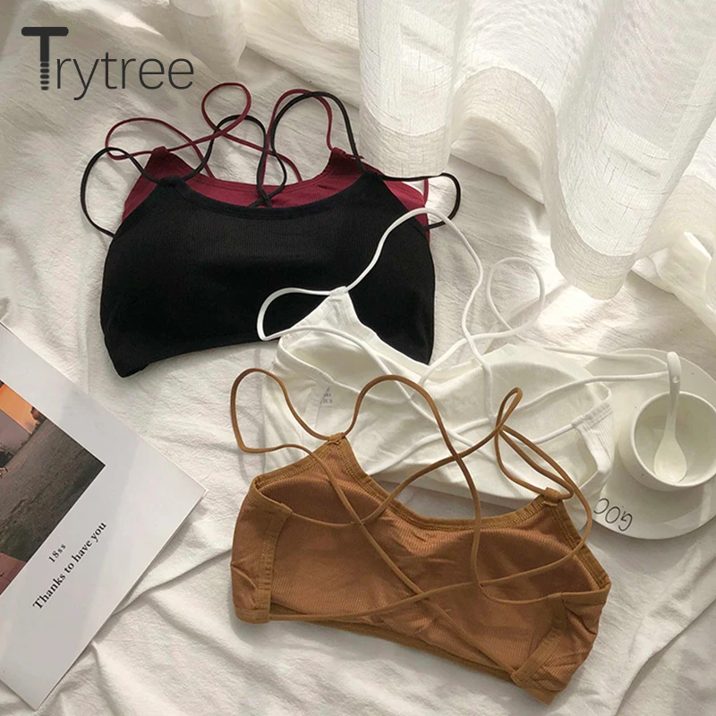Trytree Майки Топы из модала Женские повседневные 4 вида цветов с вырезом сзади Топ