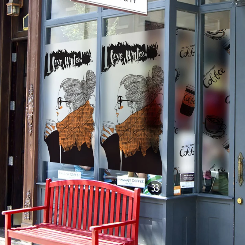 Матовая стеклянная наклейка бумажная для кафе чайной комнаты магазина