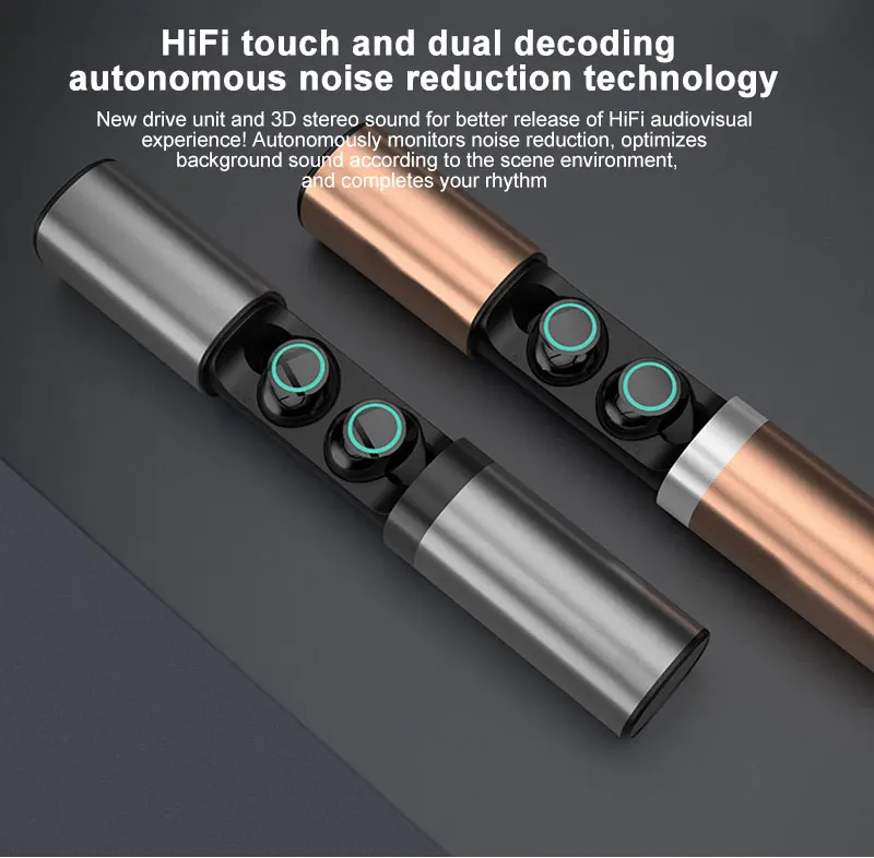 TWS беспроводные bluetooth-наушники Handsfree Стерео Водонепроницаемая bluetooth-гарнитура со встроенным HD микрофоном и зарядным устройством