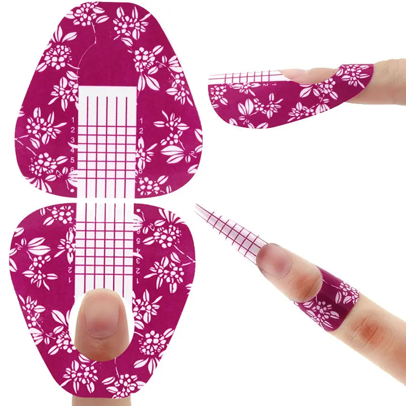 1 рулон 500 шт. овальная самоклеющаяся Форма для ногтей руководство дизайна