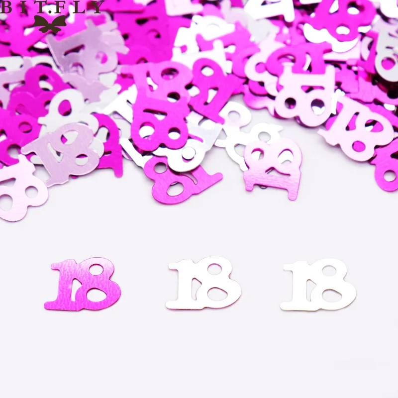 pink 18th 15 г цифры на день рождения 13, 16, 18, 30, 40, 50, 60, 80 вечерние конфетти на день рождения, свадебные украшения, Блестящие Блестки, вечерние украшения на день рождения - Цвет: pink 18th