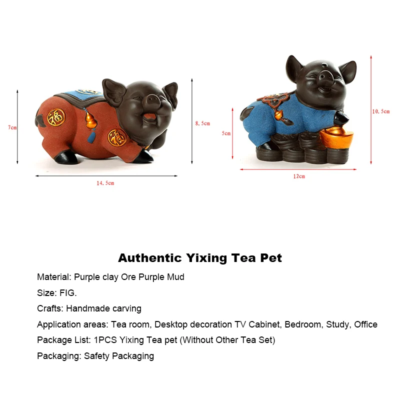 Cute Changeable Pig Boutique Lucky Fortune Tea Pet Tabletop TV Cabinet Yixing Purple Clay Feng Shui Ceramic Car Home Decor | Дом и сад