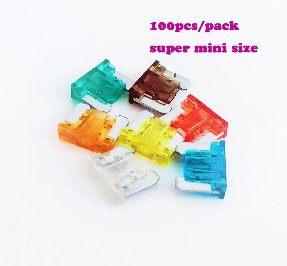 

Mini size fuse 100pcs connector set Auto fuse Car Truck ATC Fuse 10A 15A 20A 25 30A AMP Car Fuse Blade Fuses Car Auto Fuse
