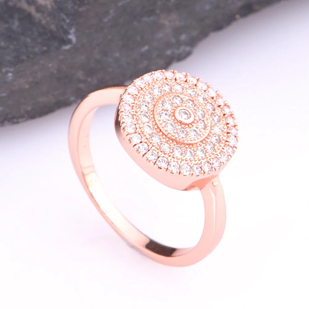 Almei белый/розовое золото цвет Свадебные Ювелирные наборы для женщин подарки