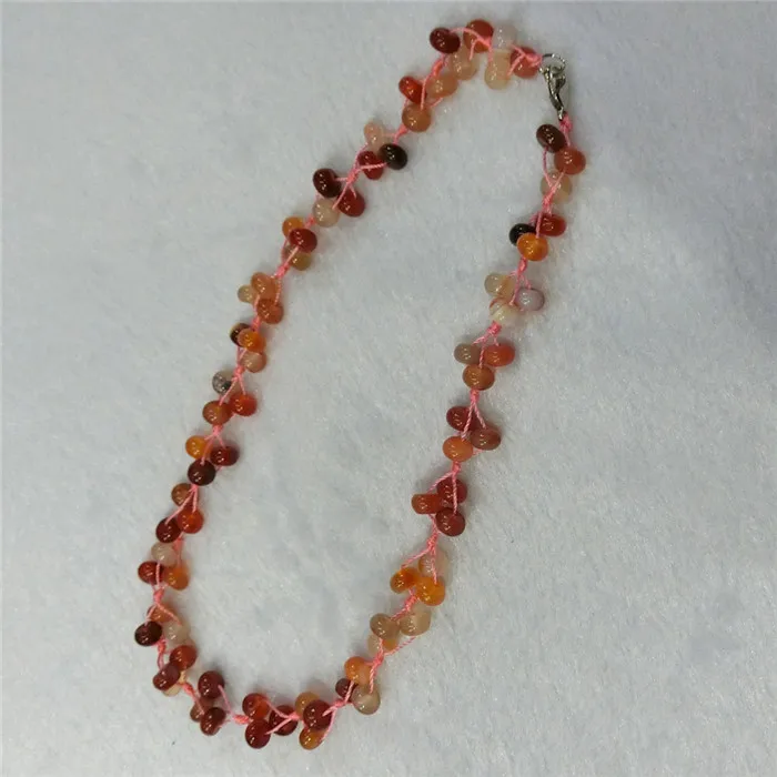 Carnelian 3 шт./партия натуральный кварцевый камень синий Crazy Agates ручной цветной эльф чокер крутящий момент энергетическое лечение бисером ожерелье воротник бесплатно - Окраска металла: Carnelian