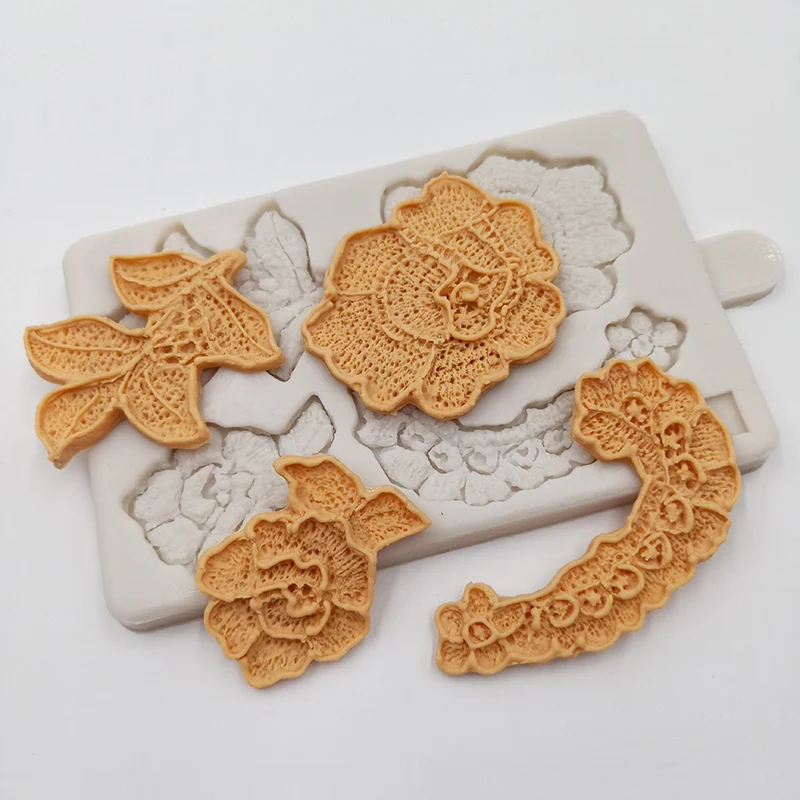 minsunbak Flower Silicone Mold Cake Border Decoration Chocolate Gumpaste DIY Baking Tools | Дом и сад