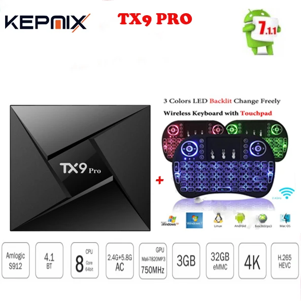 ТВ приставка TX9 Pro 5 шт. 3 ГБ ОЗУ 32 Гб ПЗУ 4k smart google Amlogic S912 Восьмиядерный процессор ОС