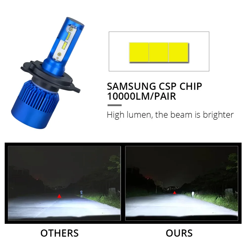 2 шт. Автомобильные светодиодные лампы H7 12 В 6500K 9005 лм 9006 H11|Передние LED-фары для