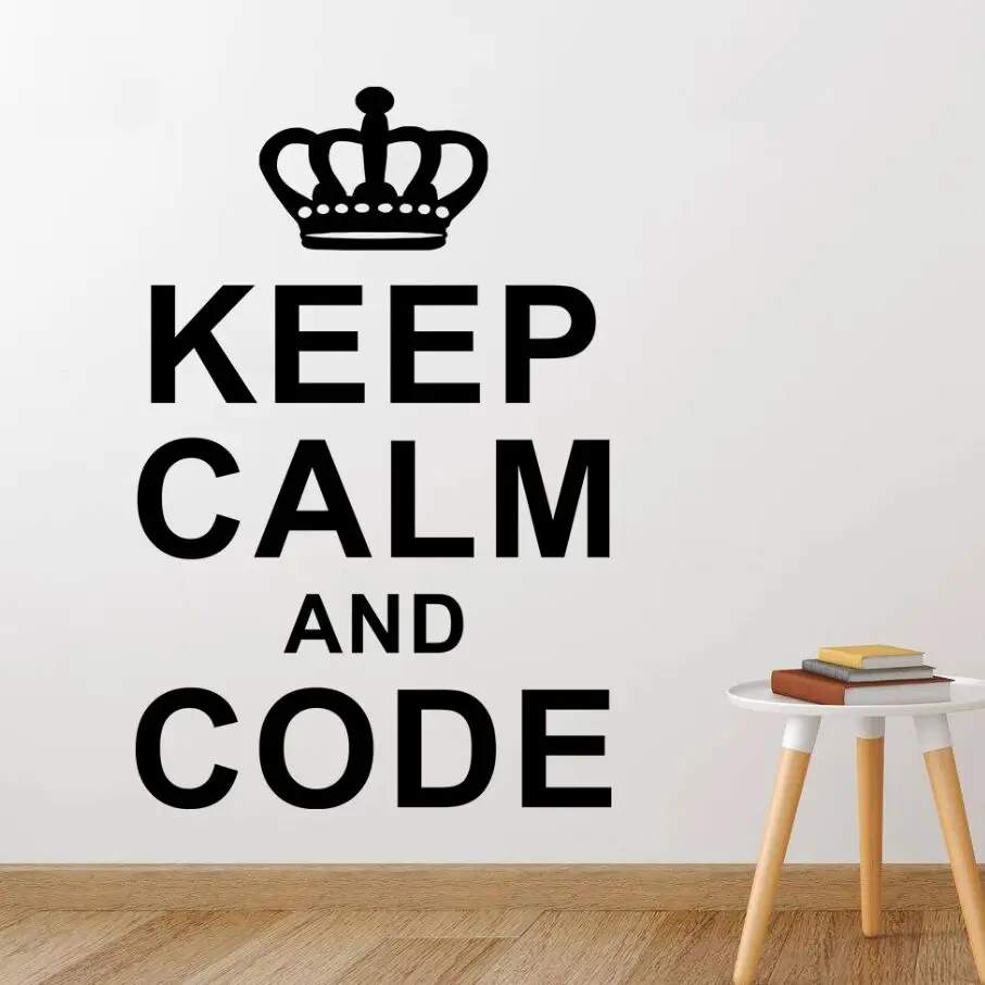 

Keep Calm and Code Wall Decal Crown Style Wall Sticker Keep Calm Collection Wall Mural Kids Roon Decor Home Vinyl Art AY1045