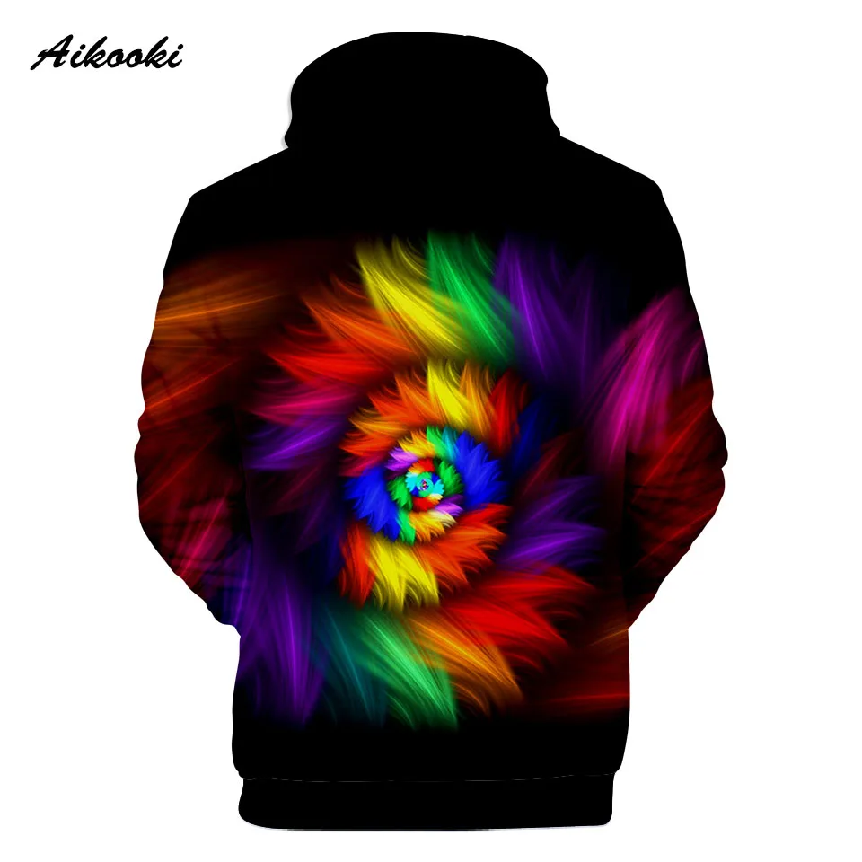 Для мужчин/для женщин Красочные Tie Dye толстовки Толстовка повседневное волшебный вихревой узор 3D пот Топы Crewneck Hoondie осень зима загрязнители
