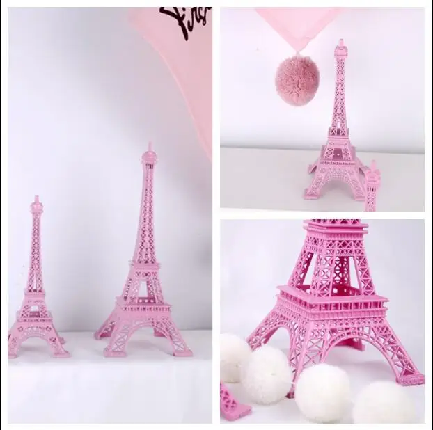 Романтическая девушка мечты Эйфелева башня розовая настольные украшения