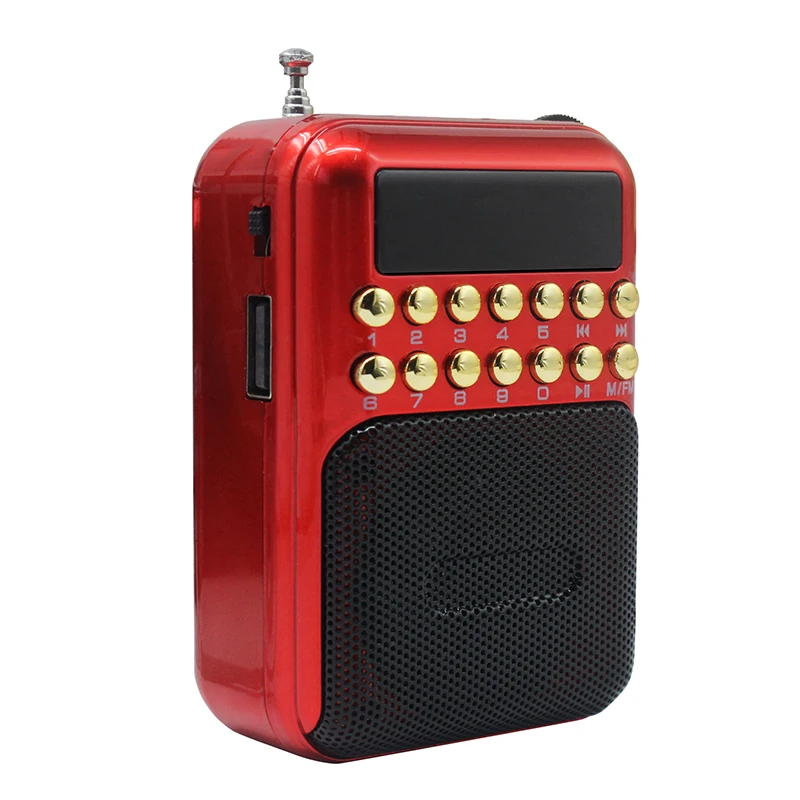 Красный fm-радио мини Портативный Ручной цифровой FM DAB-радио USB TF MP3 плеер Динамик