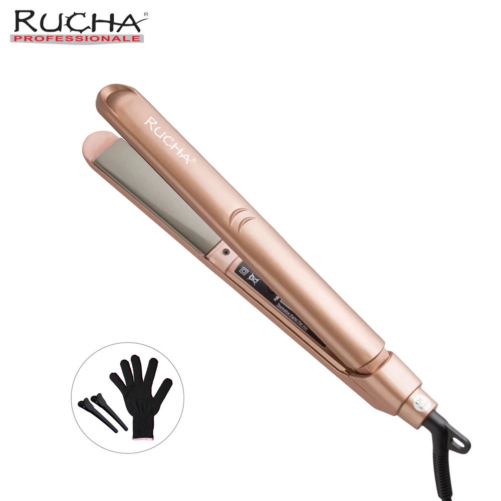 RUCHA 110-240 В турмалиновый керамический утюжок для выпрямления волос, светодиодный утюжок для волос, профессиональные щипцы для завивки волос