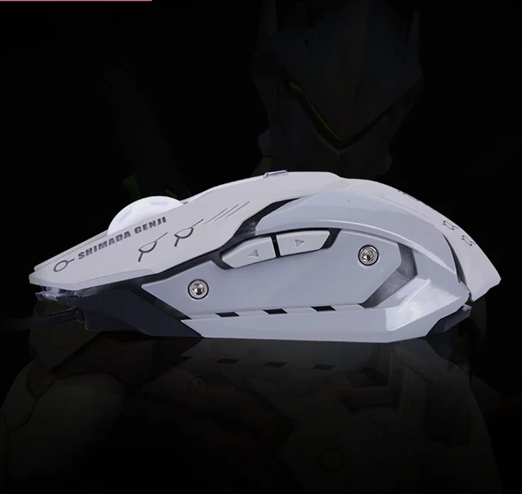 OW мышь с дышащей светодиодной подсветкой игровая D. VA Genji Reaper проводная USB