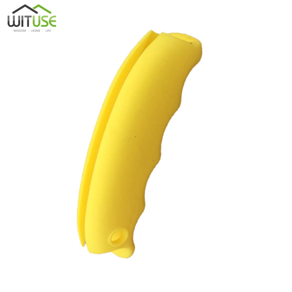 Yellow Силиконовое портативное устройство для овощей, экономичная хозяйственная сумка, держатель для переноски с ручкой замочной скважины, удобная ручка, защитный ручной инструмент - Цвет: Yellow