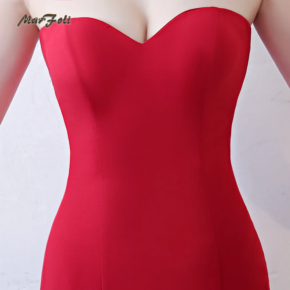 SIJANE Vestido de noiva Simples красное атласное свадебное платье на заказ русалки вечернее